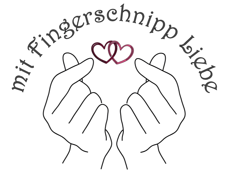 Logo mit Fingerschnipp Liebe – Hände mit Herz